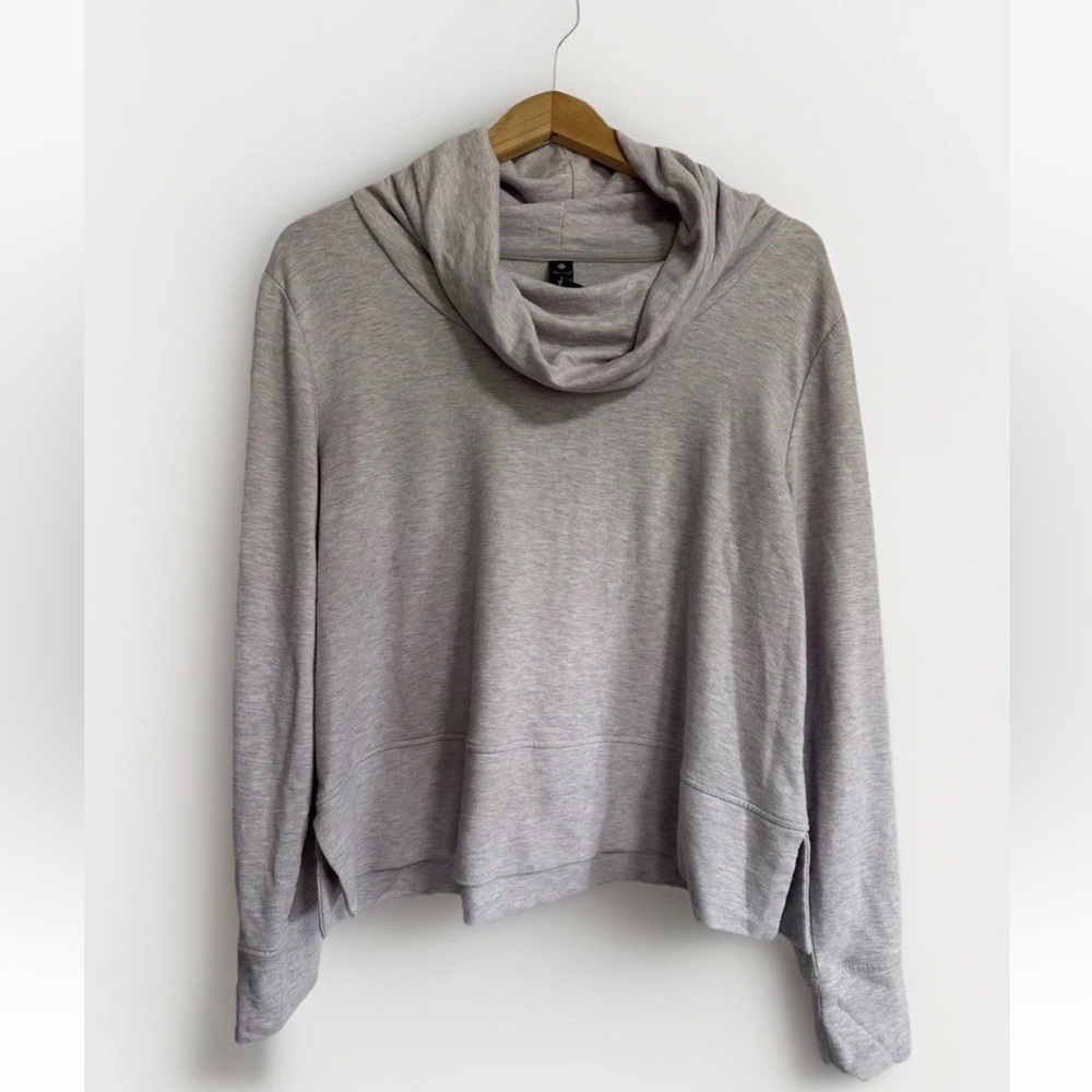 Yogalicious Womens Purple Cowl Neck Pullover Sweater Size L Relaxed Sweatshirt